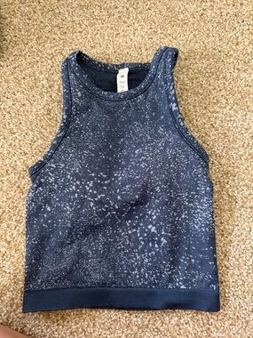 LULULEMON Navy Speckled Cropped Tank Top